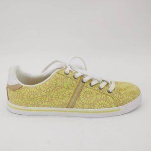 NWOT Land’s End Canvas Green Citrus Floral Sneakers Size 9